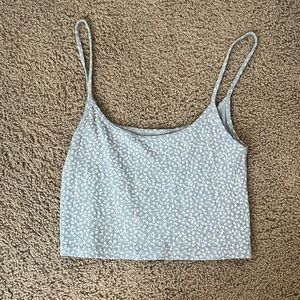 Brandy Melville Blue & White Floral Tank Top